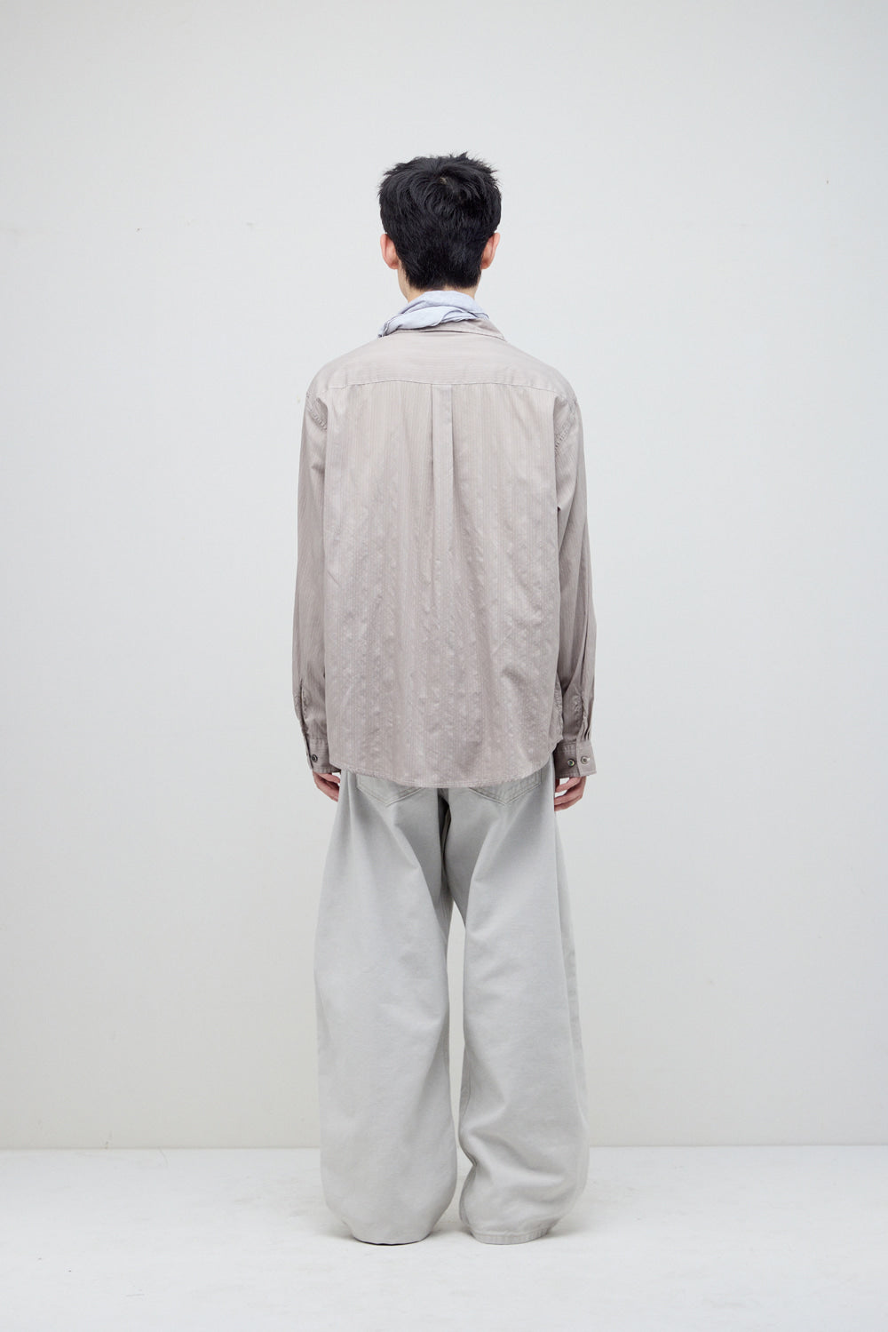 Hatchingroom - Museum Shirt Pajama Stripe (Grey Beige) product image 5 | TRAB K-Fashion Australia