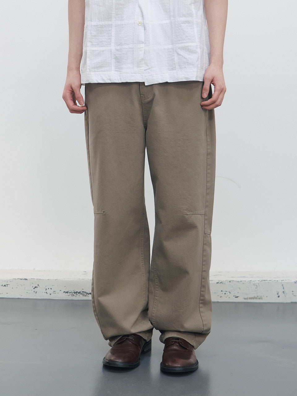 Kijun - Double Waist 5-Pocket Pants (Sand) product image 1 | TRAB K-Fashion Australia