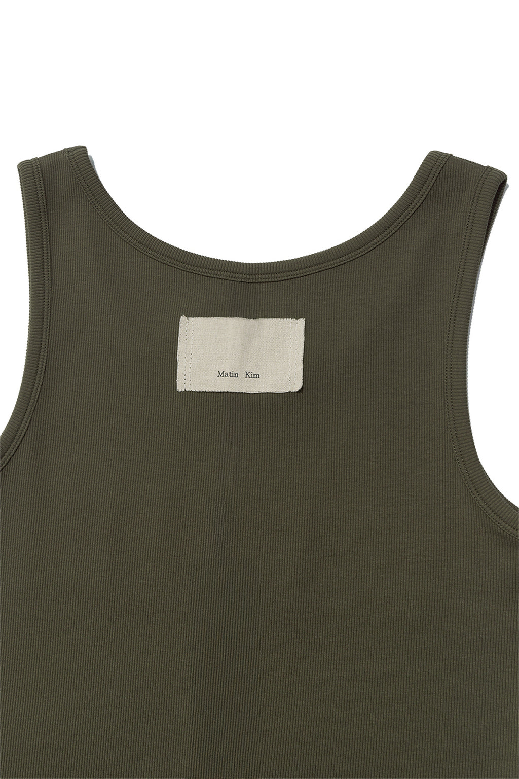 Matin Kim - Logo Applique Slim Tank Top (Khaki) product image 4 | TRAB K-Fashion Australia