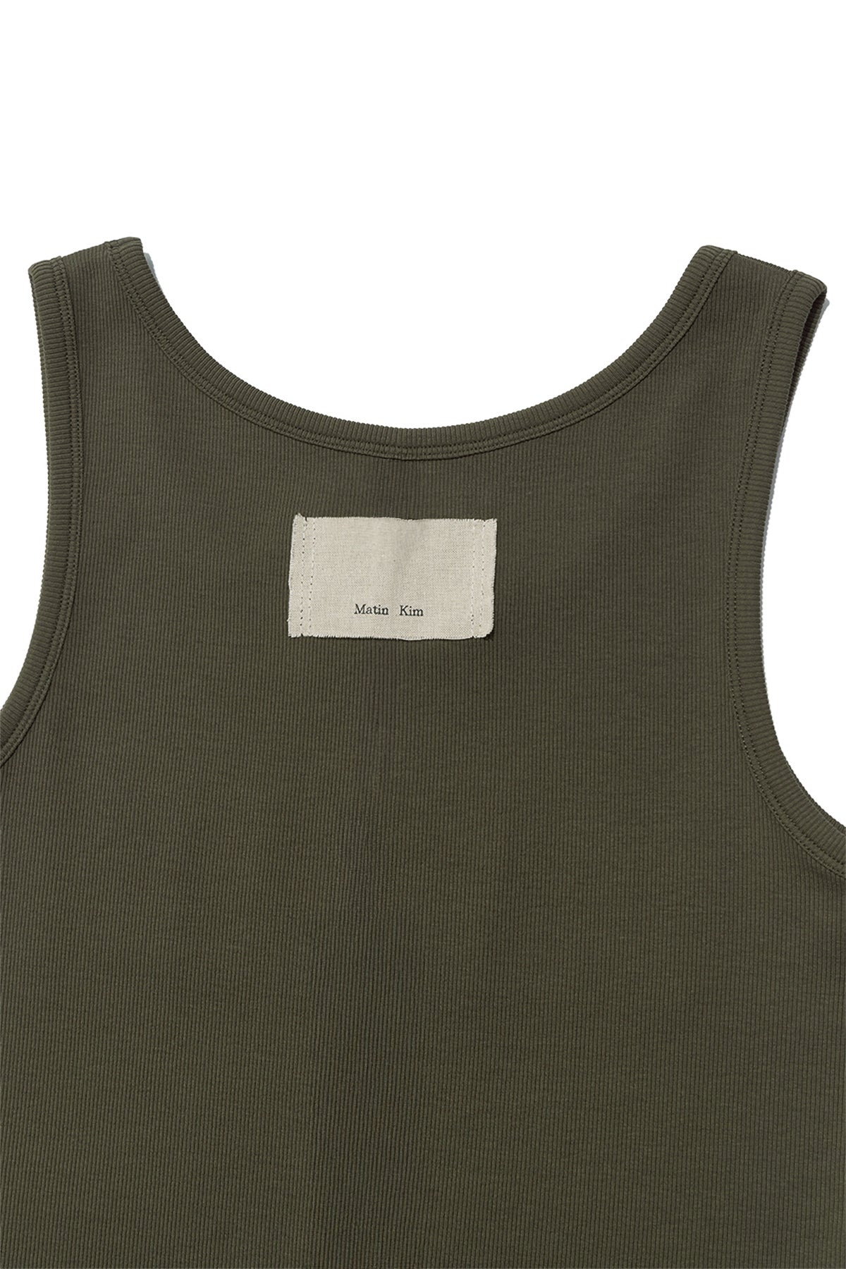 Matin Kim - Logo Applique Slim Tank Top (Khaki) product image 4 | TRAB K-Fashion Australia