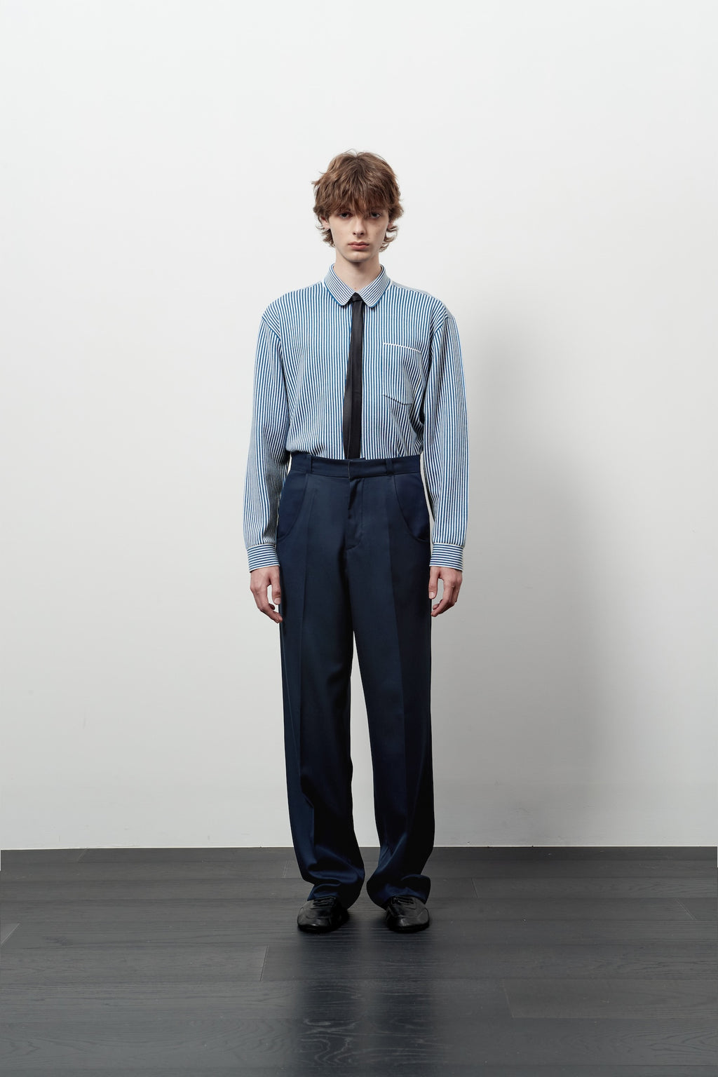 Stu - Stripe Knit Shirt (Blue) product image 1 | TRAB K-Fashion Australia