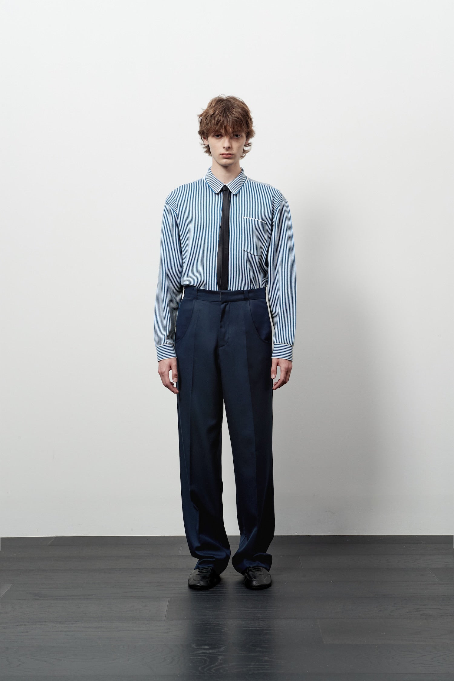 Stu - Stripe Knit Shirt (Blue) product image 1 | TRAB K-Fashion Australia