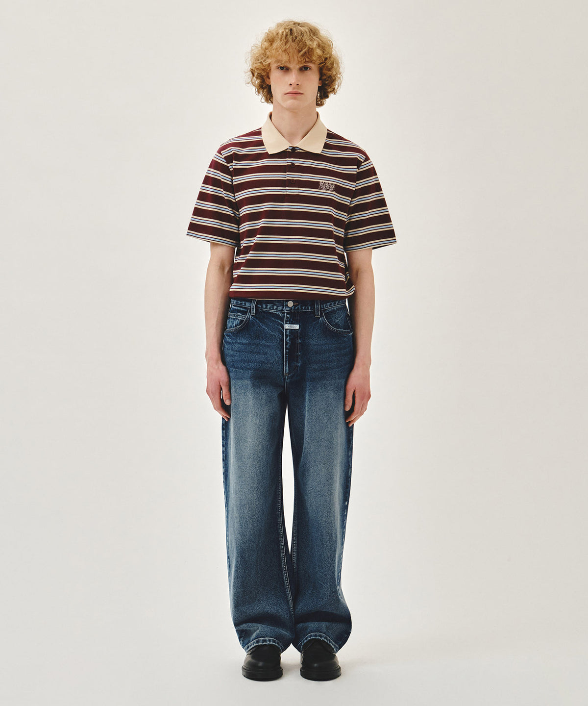 Marithe & Francois Girbaud - Small Classic Logo Pk Collar Tee (Stripe) product image 4 | TRAB K-Fashion Australia