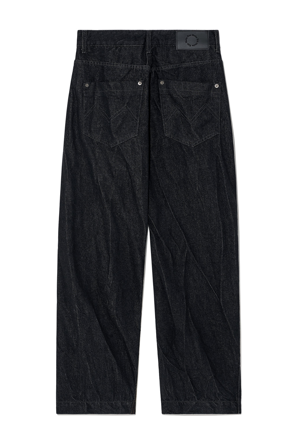 Matin Kim - Stitch Point Crinkle Denim Pants (Black) product image 2 | TRAB K-Fashion Australia