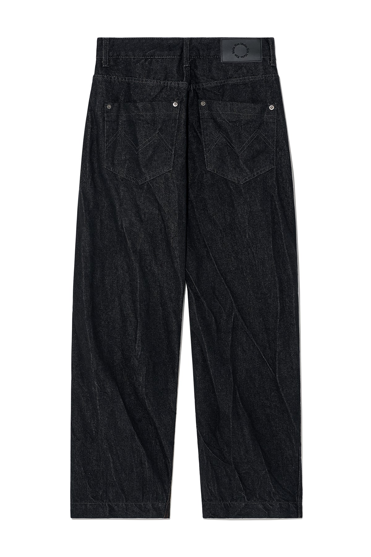 Matin Kim - Stitch Point Crinkle Denim Pants (Black) product image 2 | TRAB K-Fashion Australia