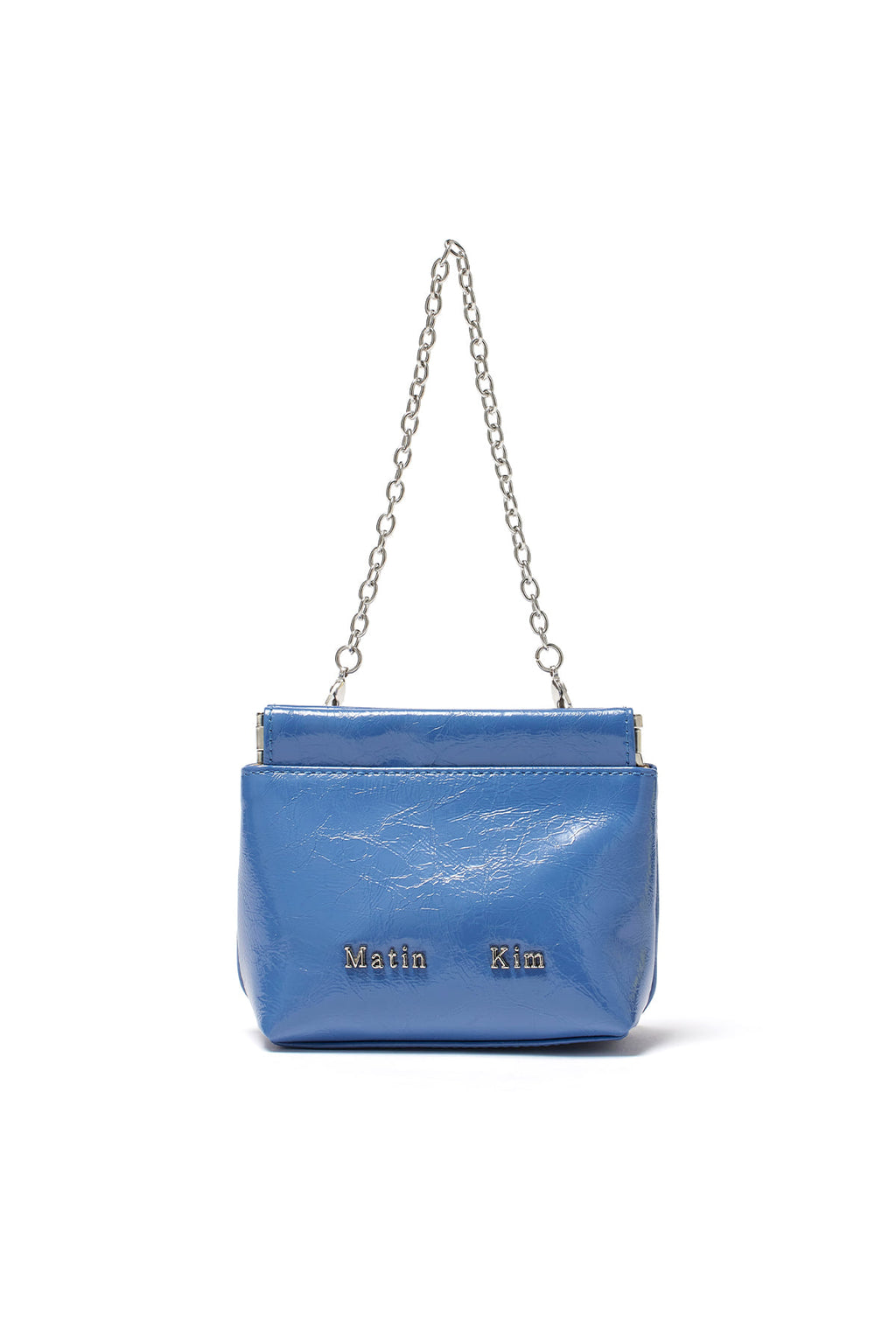 Matin Kim - Glossy Leather Mini Wallet Bag (Smoke Blue) product image 3 | TRAB K-Fashion Australia