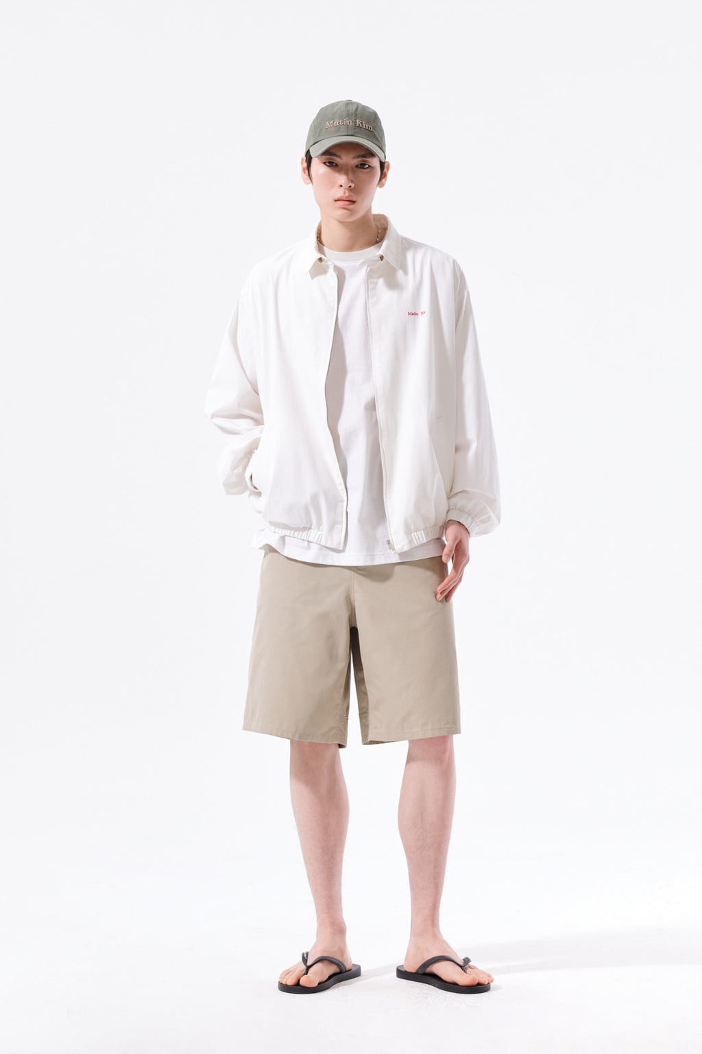 Matin Kim - Small Logo Cotton Zip Up Jumper (White) product image 16 | TRAB K-Fashion Australia