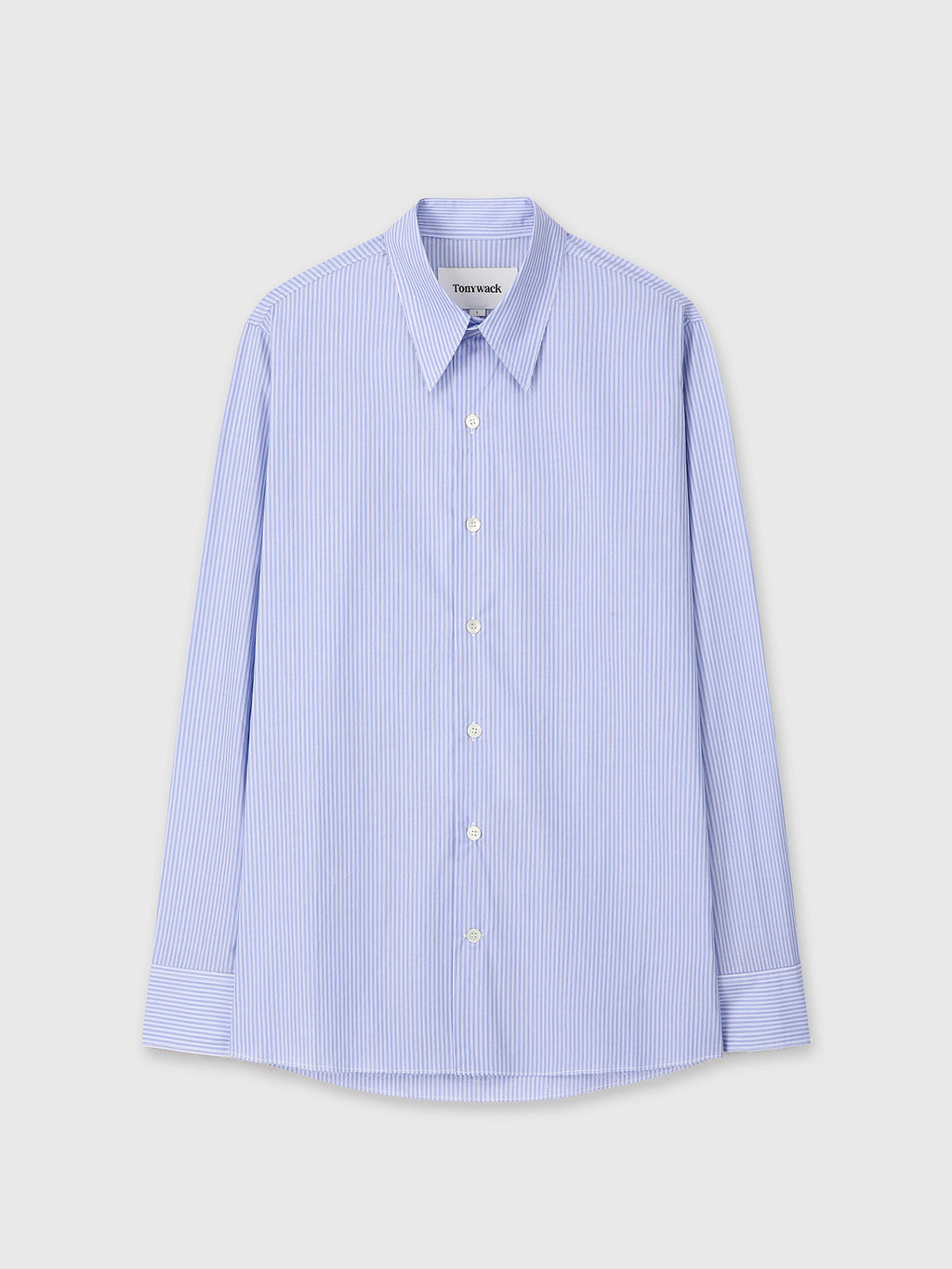 Tonywack - Cut Out Stripe Cotton Shirt (Sky Blue Stripe) product image 8 | TRAB K-Fashion Australia