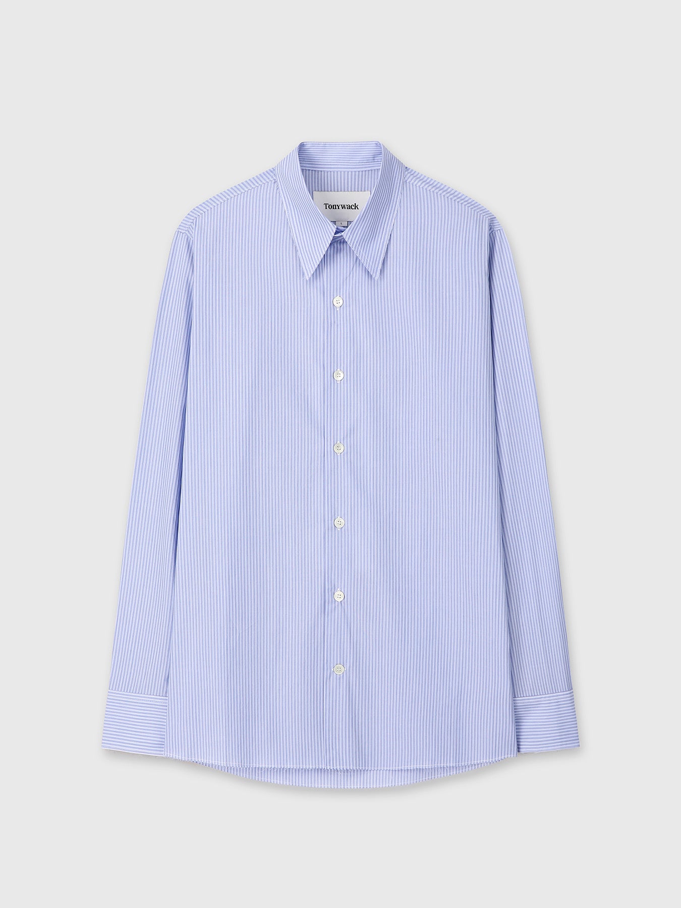 Tonywack - Cut Out Stripe Cotton Shirt (Sky Blue Stripe) product image 8 | TRAB K-Fashion Australia