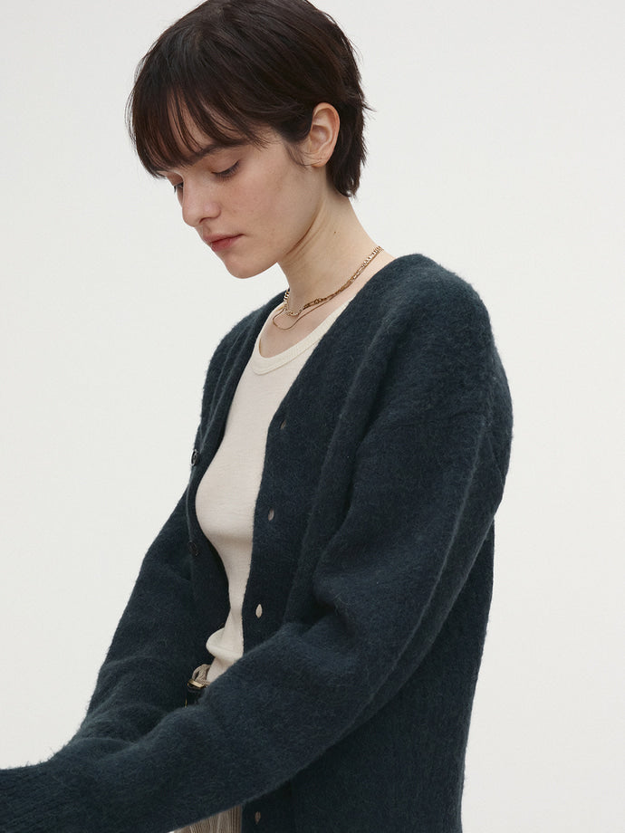 Tonywack - Brushed Mohair V-Neck Cardigan (Dark Turquoise) product image 5 | TRAB K-Fashion Australia