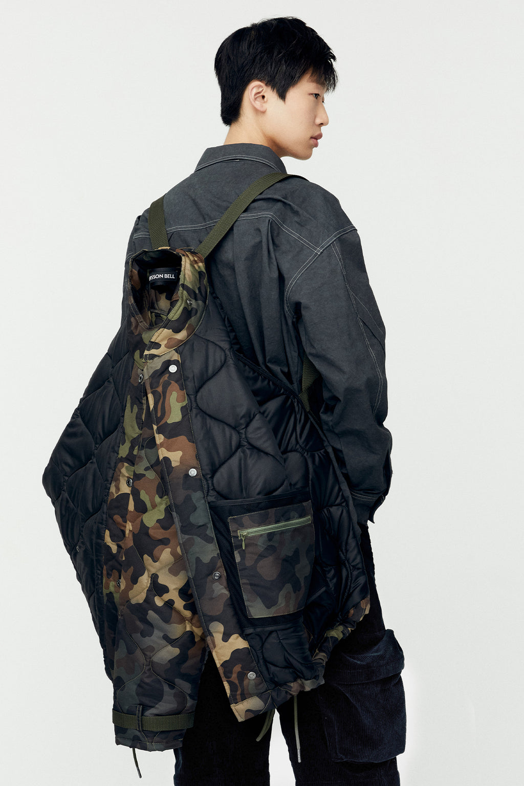 Andersson Bell - New Multi-Pocket Camouflage Quilted Jumper (Sand) product image 6 | TRAB K-Fashion Australia