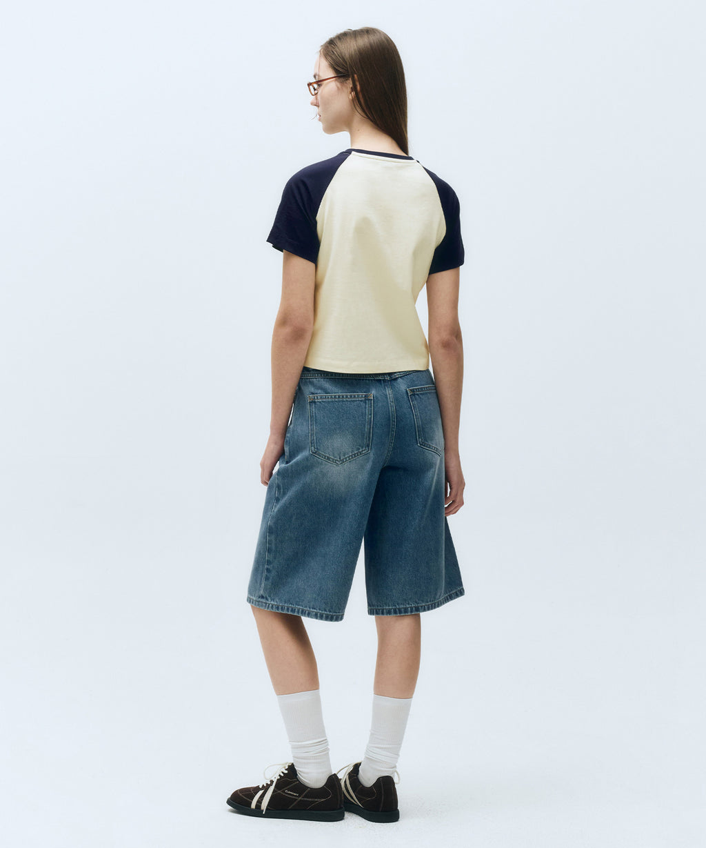Marithe & Francois Girbaud - Long Bermuda Denim Pants (Light Blue) product image 5 | TRAB K-Fashion Australia