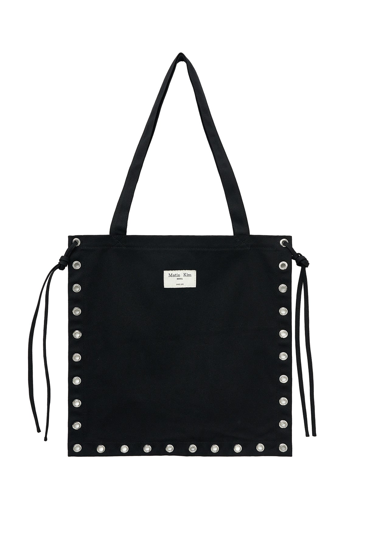 Matin Kim - Eyelet Logo Canvas Ecobag (Black) product image 5 | TRAB K-Fashion Australia