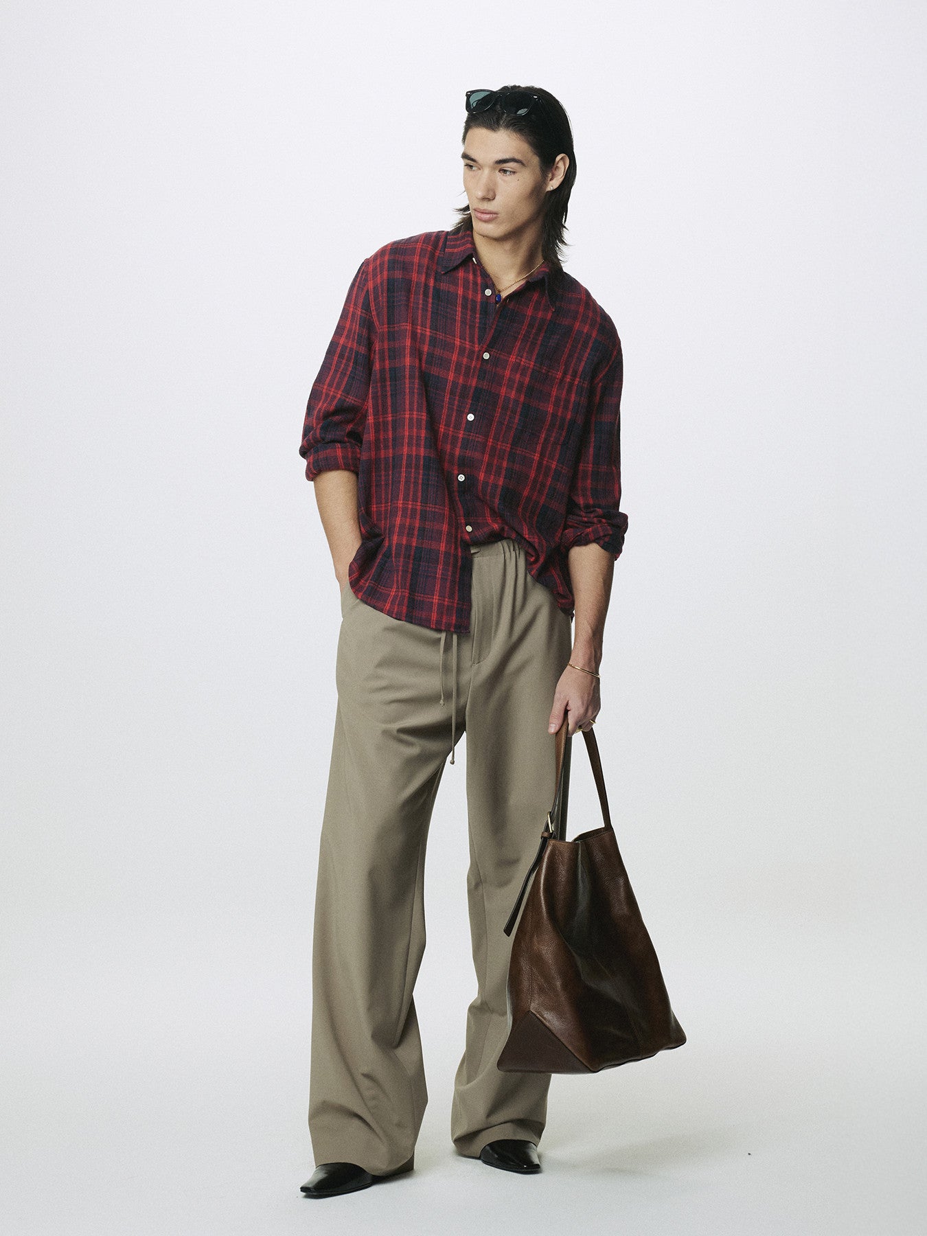 Tonywack - Washed Cotton Blend Check Shirt (Red/Blue) product image 1 | TRAB K-Fashion Australia