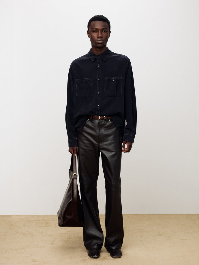 Tonywack - Garment-Dyed Corduroy Double Pocket Shirt (Navy) product image 1 | TRAB K-Fashion Australia