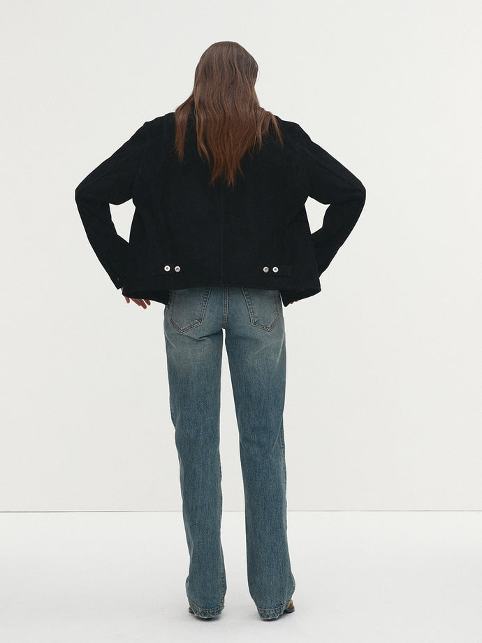 Tonywack - Suede Zip Blouson Jacket (Black) product image 4 | TRAB K-Fashion Australia