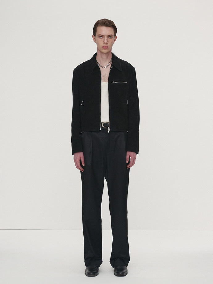 Tonywack - Suede Zip Blouson Jacket (Black) product image 7 | TRAB K-Fashion Australia