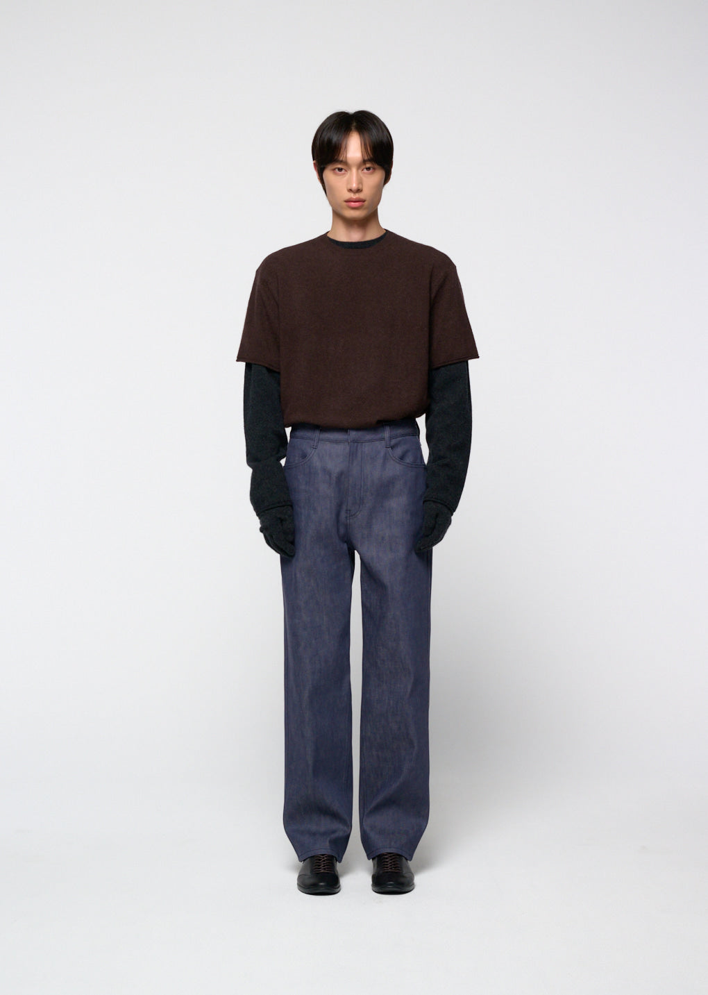 Amomento - Cashmere Easy Half Sleeve Knit (Brown) product image 2 | TRAB K-Fashion Australia