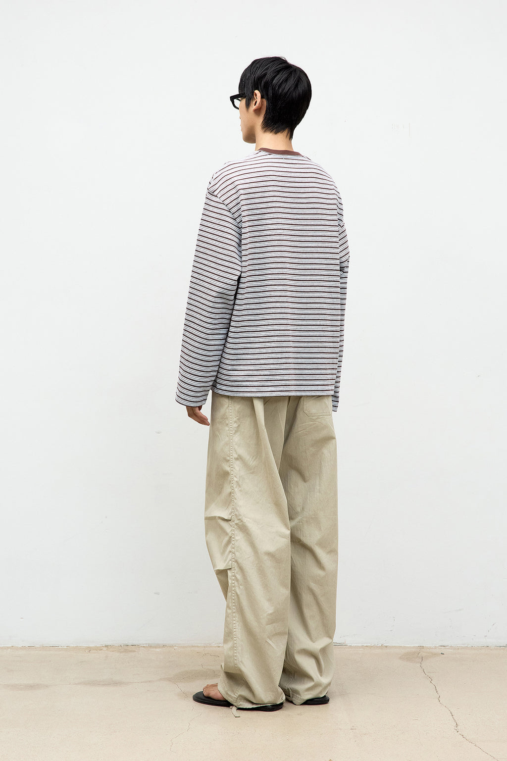 Coor - Multi Color Stripe Long Sleeve T-Shirt (Blue Burgundy) product image 4 | TRAB K-Fashion Australia