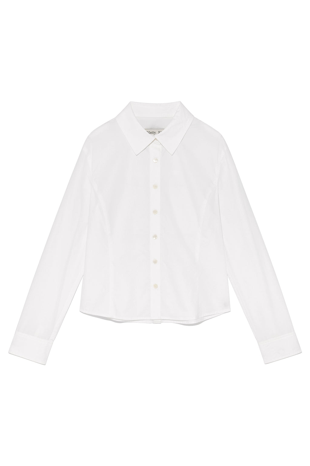 Matin Kim - Back Button Point Shirt (White) product image 1 | TRAB K-Fashion Australia