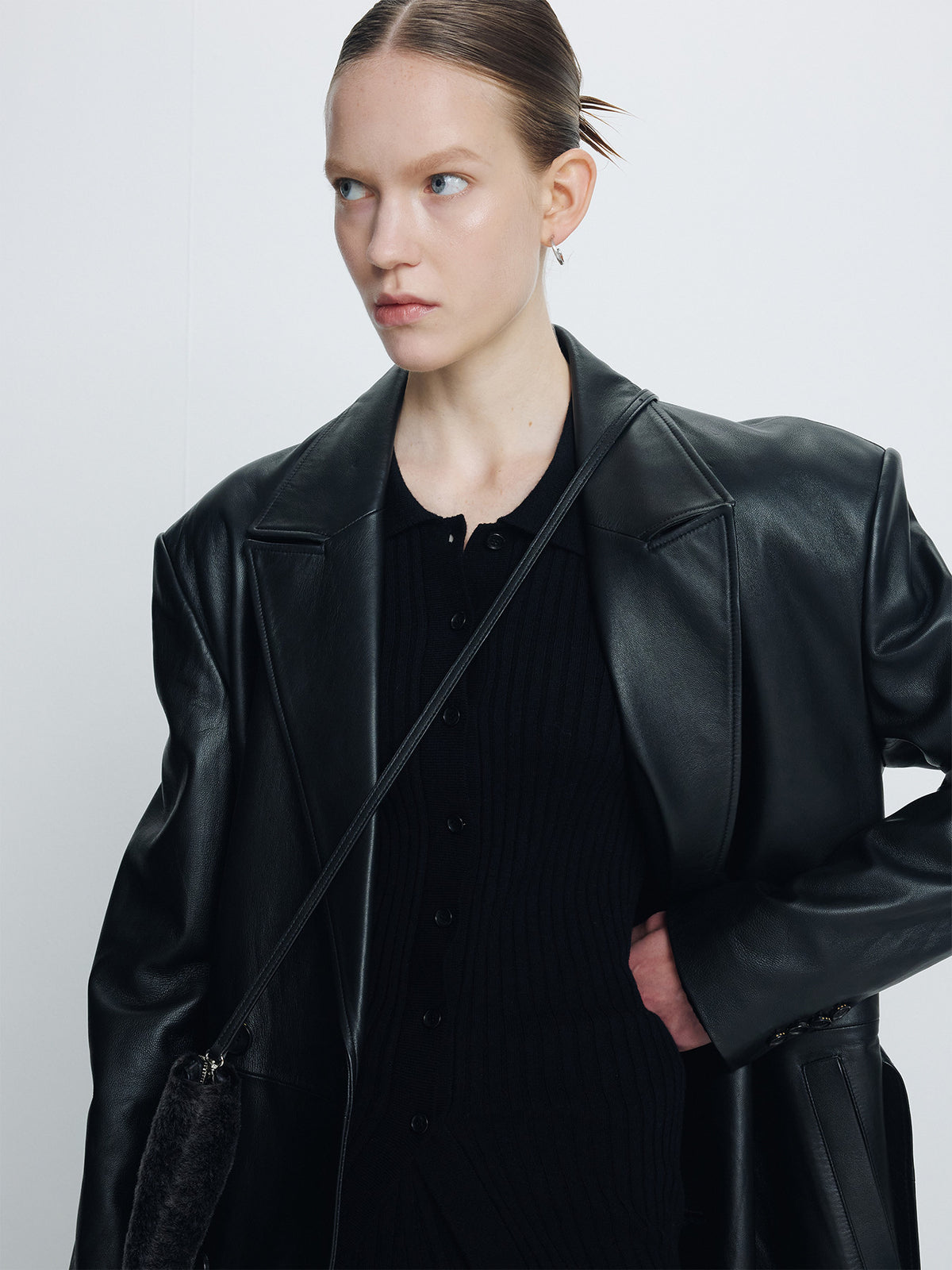 Tonywack - Nappa Leather Double-Breasted Coat (Black) product image 5 | TRAB K-Fashion Australia
