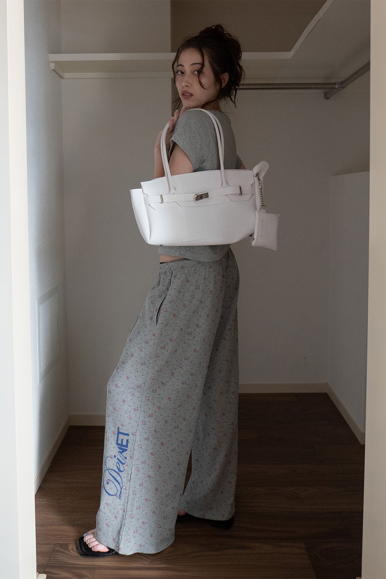 Deinet - Soft Waffle Flower Jersey Pants (Melange Grey) product image 5 | TRAB K-Fashion Australia