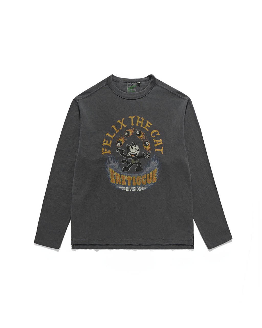 Eastlogue - Felix Vtg Dyed 8-ball Juggle L.s T-shirts (Pigment Charcoal) product image 1 | TRAB K-Fashion Australia