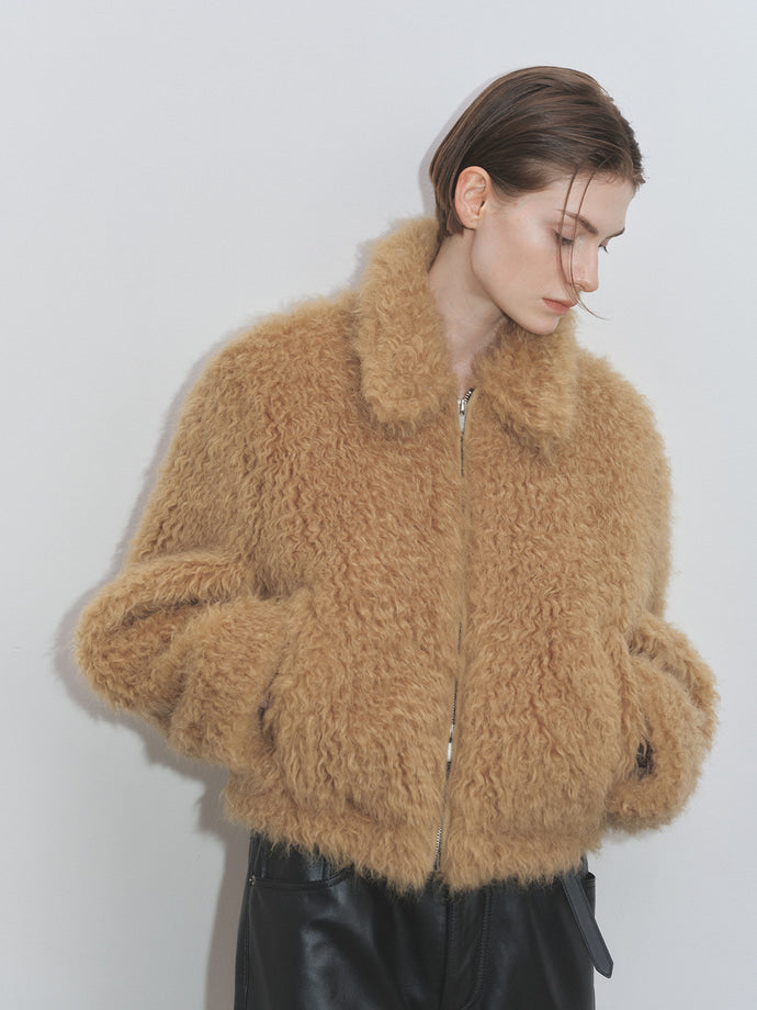 Tonywack - Cropped Fur Blouson (Royale Beige) product image 7 | TRAB K-Fashion Australia