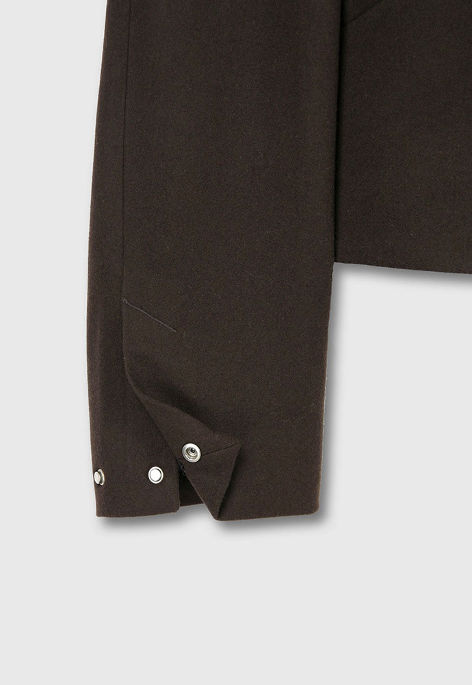 Tonywack - Virgin Wool Cropped Blouson Jacket (Dark Brown) product image 15 | TRAB K-Fashion Australia