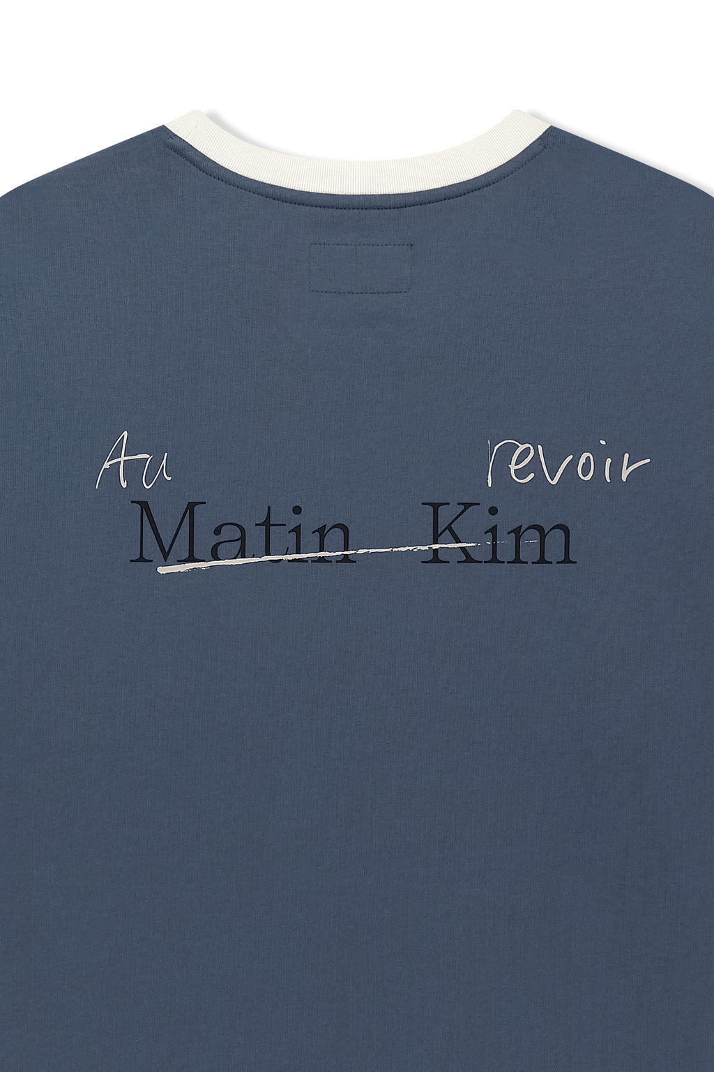 Matin Kim - Tonal Rib Back Logo Top (Smoke Blue) product image 4 | TRAB K-Fashion Australia