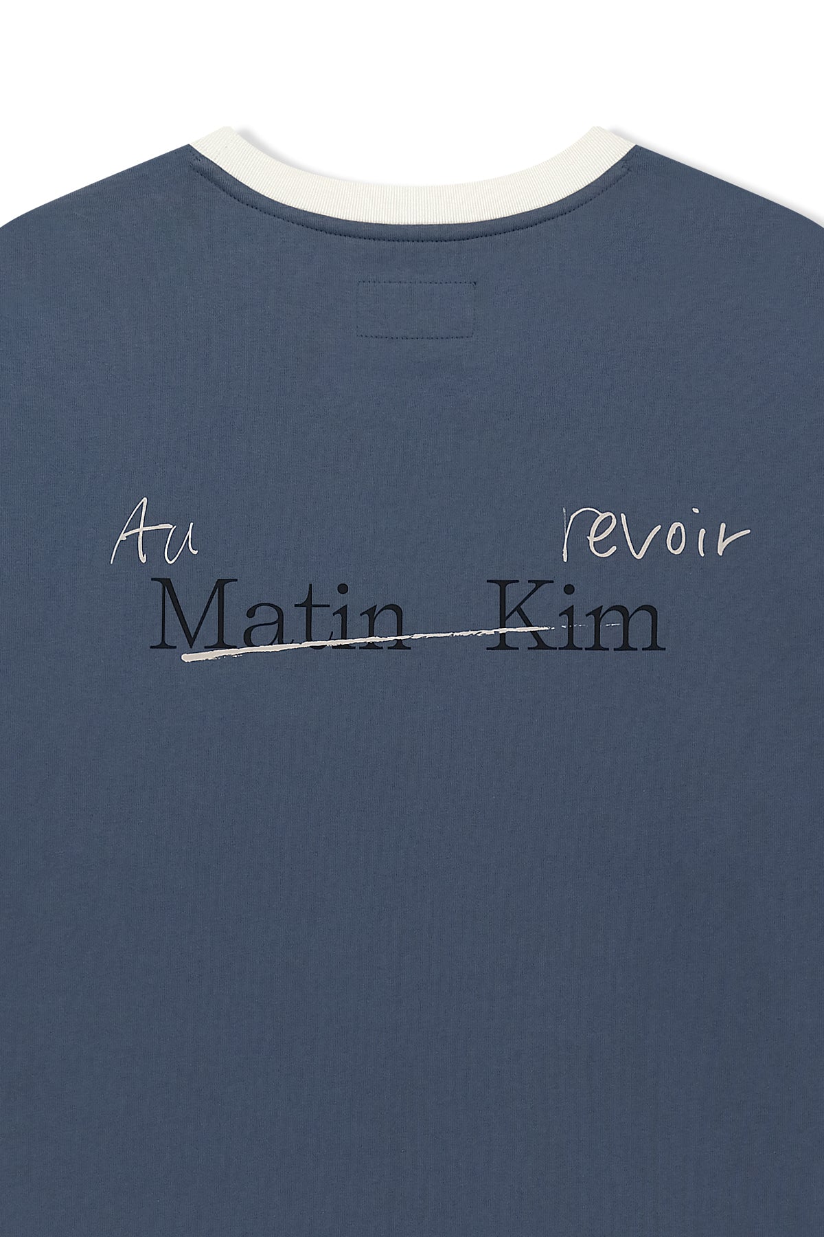Matin Kim - Tonal Rib Back Logo Top (Smoke Blue) product image 4 | TRAB K-Fashion Australia