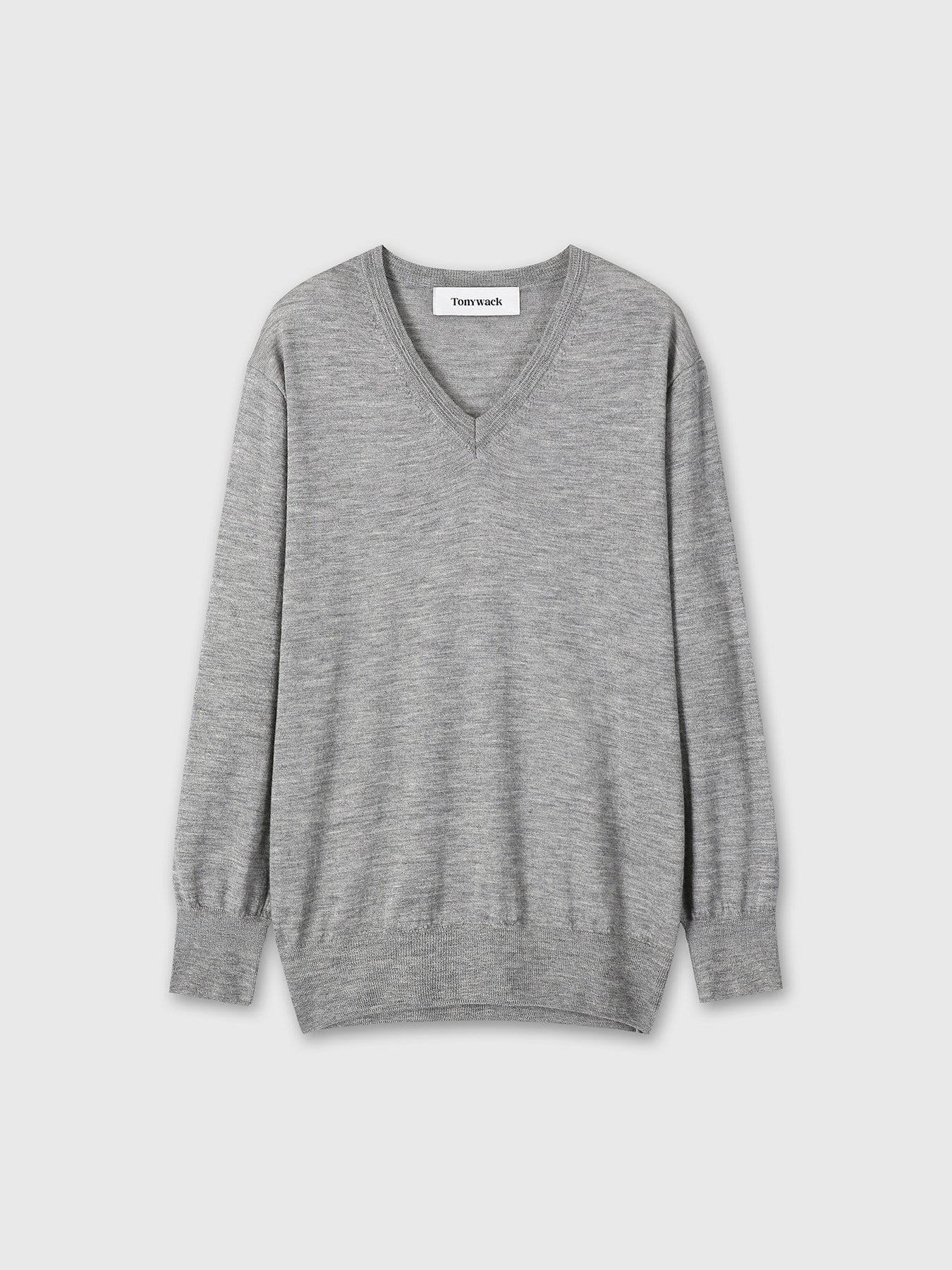 Tonywack - Airy Cashmere V-Neck (Melange Grey) product image 8 | TRAB K-Fashion Australia