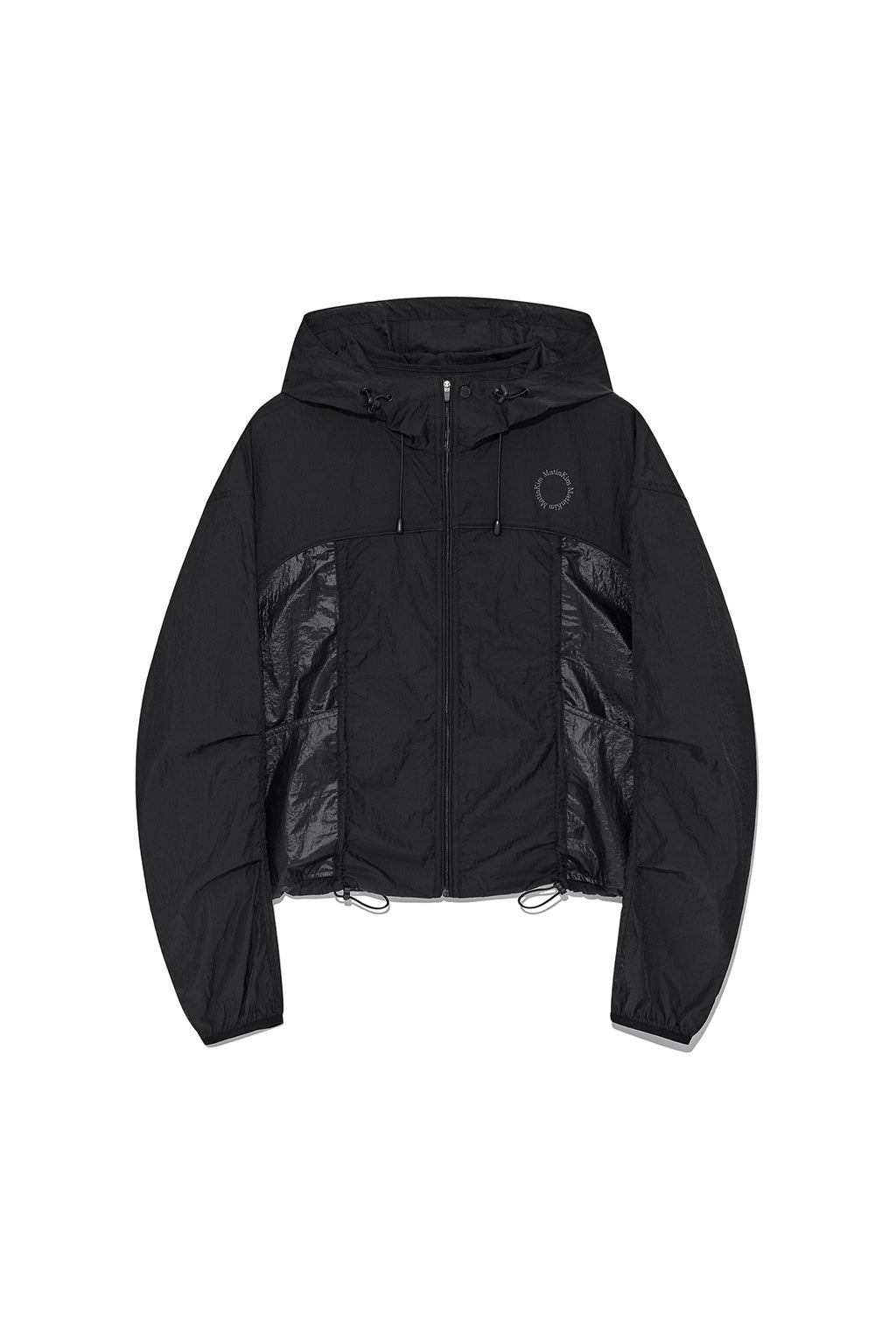 Matin Kim - Hoody Point Crop Light Windbreaker (Black) product image 1 | TRAB K-Fashion Australia