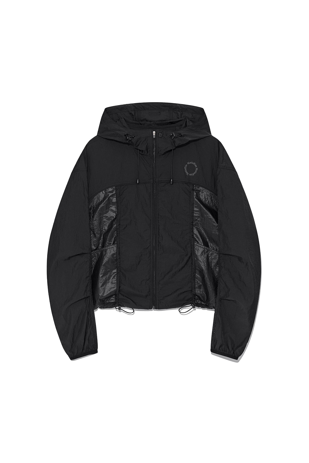 Matin Kim - Hoody Point Crop Light Windbreaker (Black) product image 1 | TRAB K-Fashion Australia