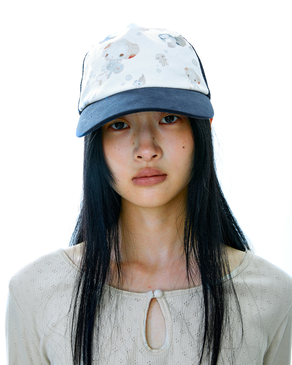 Coyseio - Tiny Whirl Mesh Cap (Navy) product image 3 | TRAB K-Fashion Australia