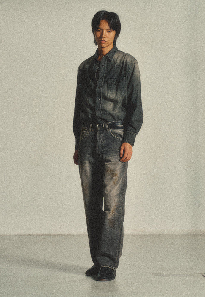 Art if acts - Western Denim Shirt_Japanese Fabric (Used Black) product image 4 | TRAB K-Fashion Australia