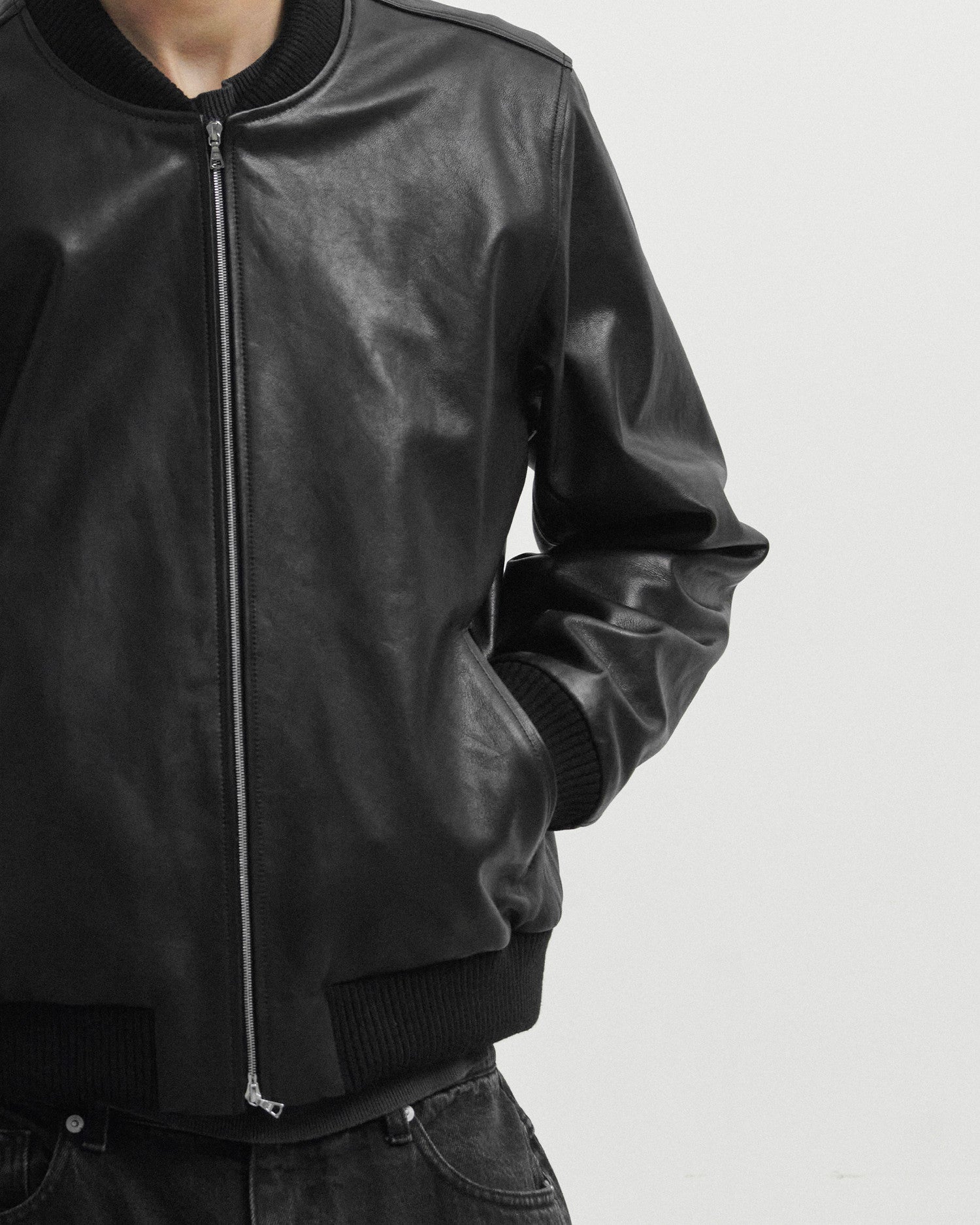 Brownyard - Washed Leather Blouson (Black) product image 4 | TRAB K-Fashion Australia