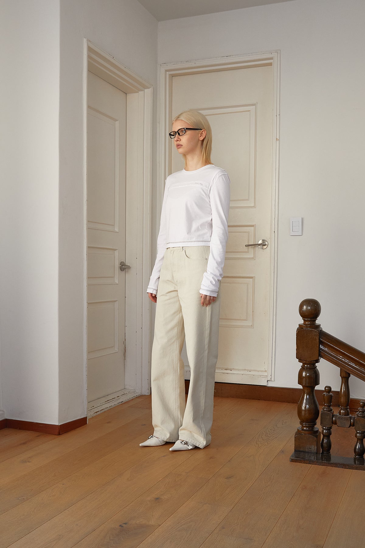 Matin Kim - Stitch Point Washed Cotton Pants (Cream) product image 8 | TRAB K-Fashion Australia