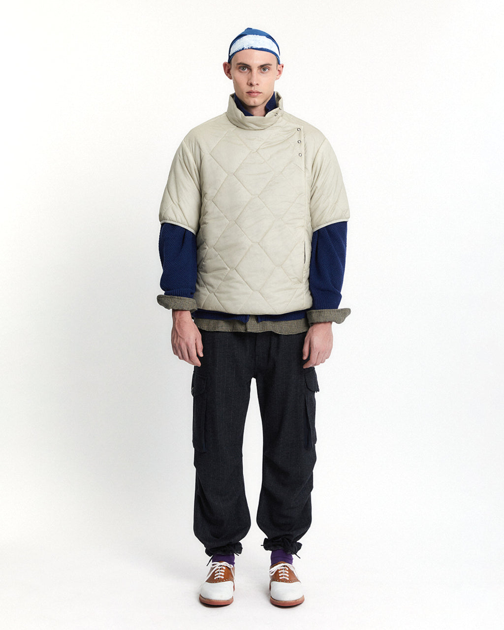 Eastlogue - Quilted Anorak Jumper (Cream Quilting) product image 1 | TRAB K-Fashion Australia