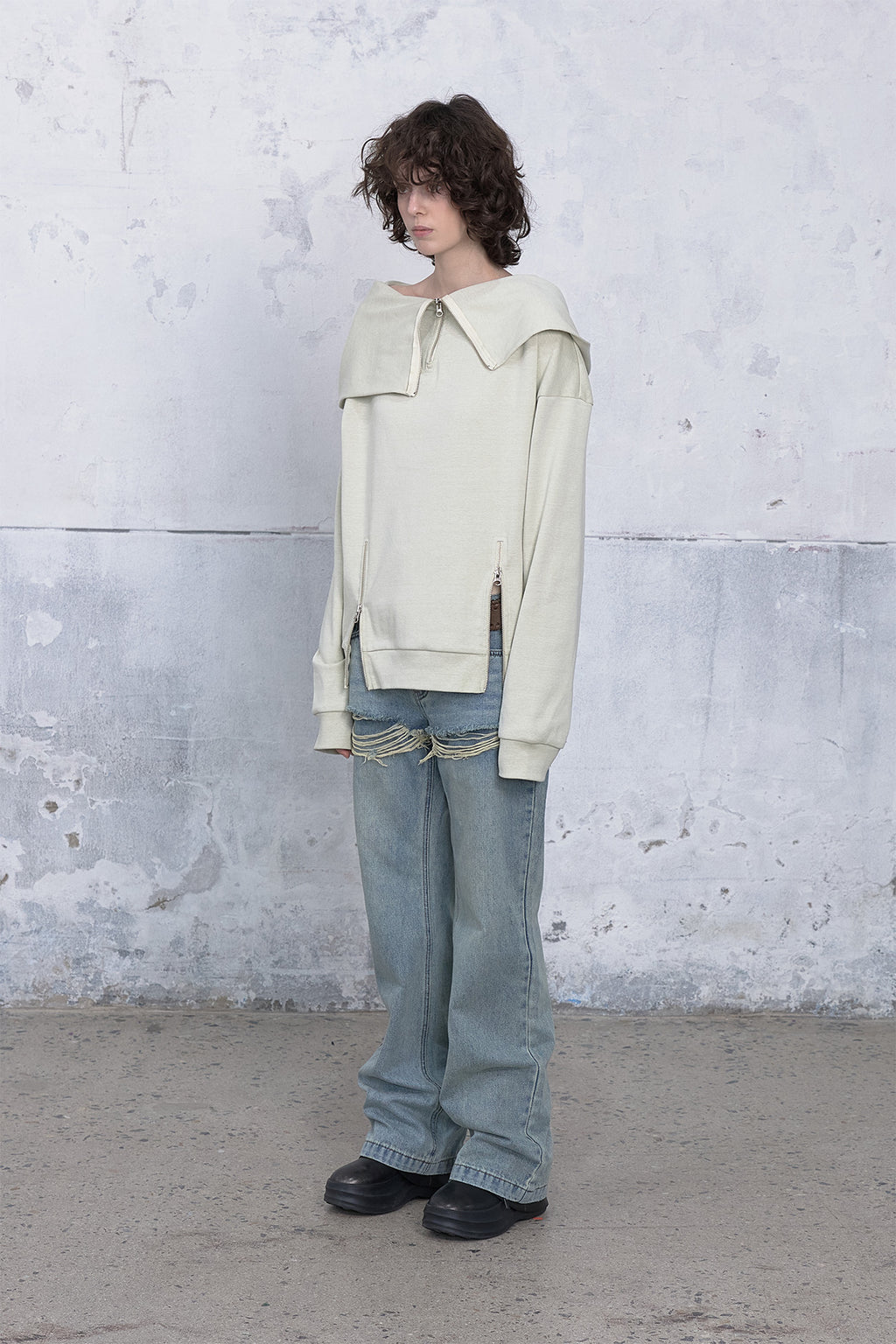 Deinet - Big Hooded Sweat Pullover (Oatmeal) product image 7 | TRAB K-Fashion Australia