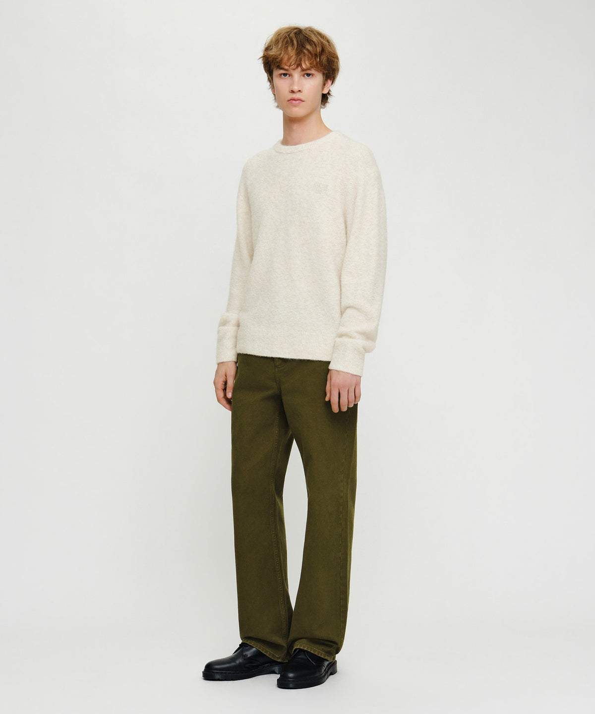 Marithe & Francois Girbaud - [Pre-order – Ships 30 Sep] Semi-wide Denim Pants (Olive) product image 5 | TRAB K-Fashion Australia