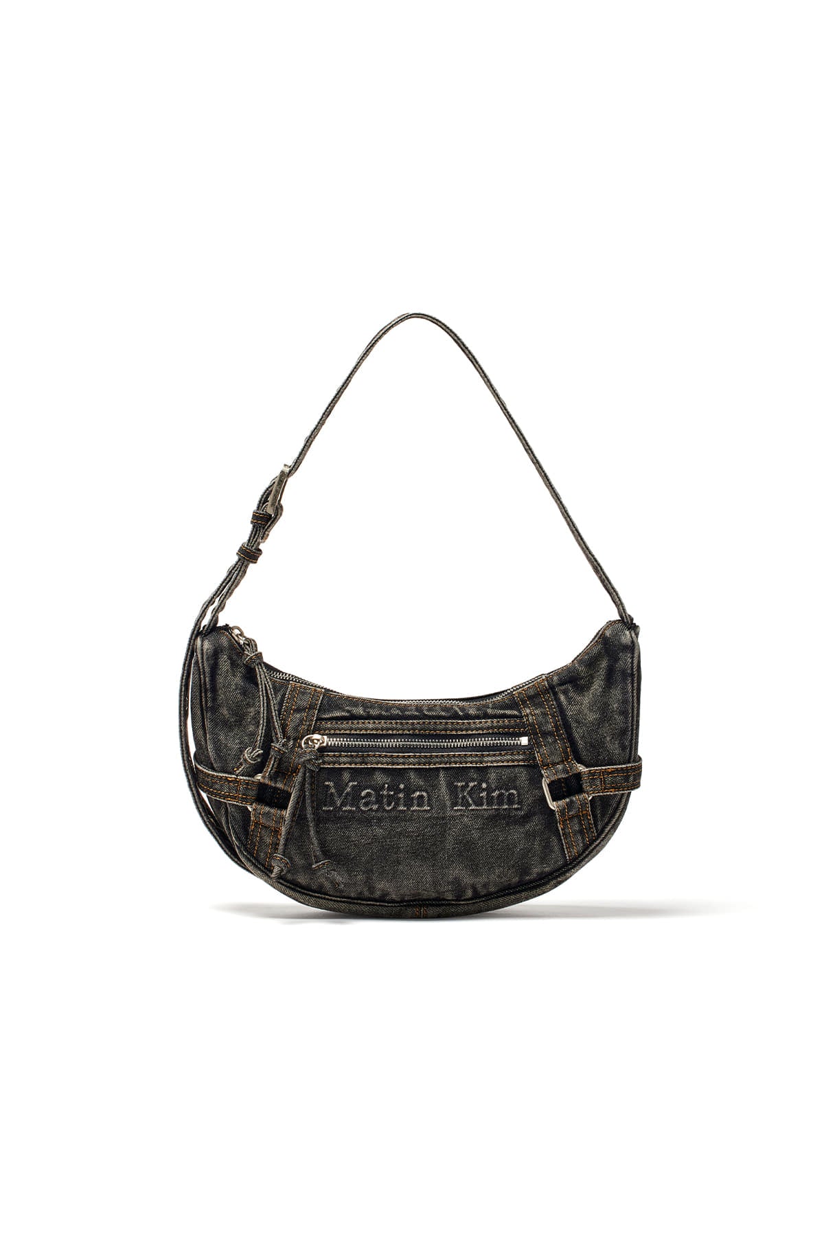 Matin Kim - Matin Washed Denim Mini Hobo Bag (Black) product image 1 | TRAB K-Fashion Australia