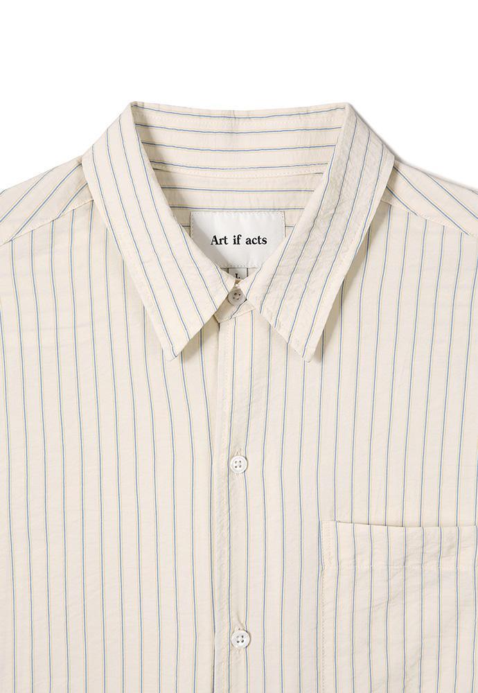 Art if acts - Wrinkle Rayon Half Shirt (Cream/Liberty Blue) product image 8 | TRAB K-Fashion Australia