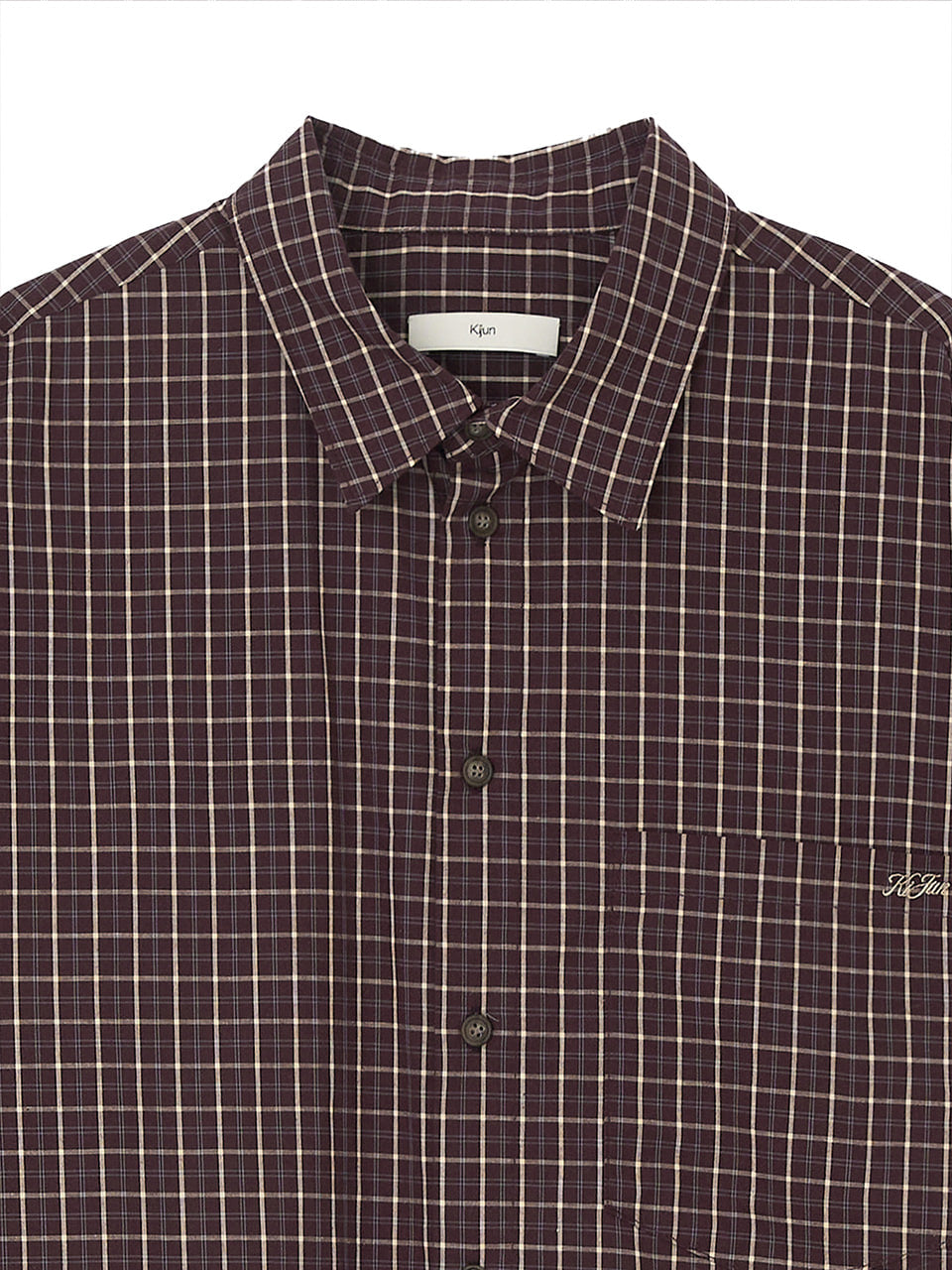 Kijun - Ivy Classic Check Shirt (Burgundy) product image 9 | TRAB K-Fashion Australia