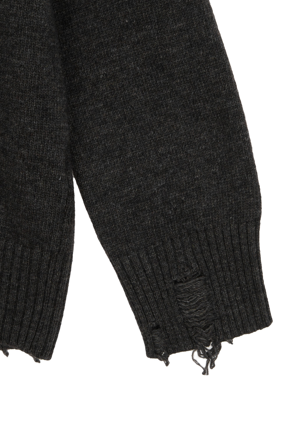 Matin Kim - Damage Logo Knit Hoodie (Charcoal) product image 4 | TRAB K-Fashion Australia