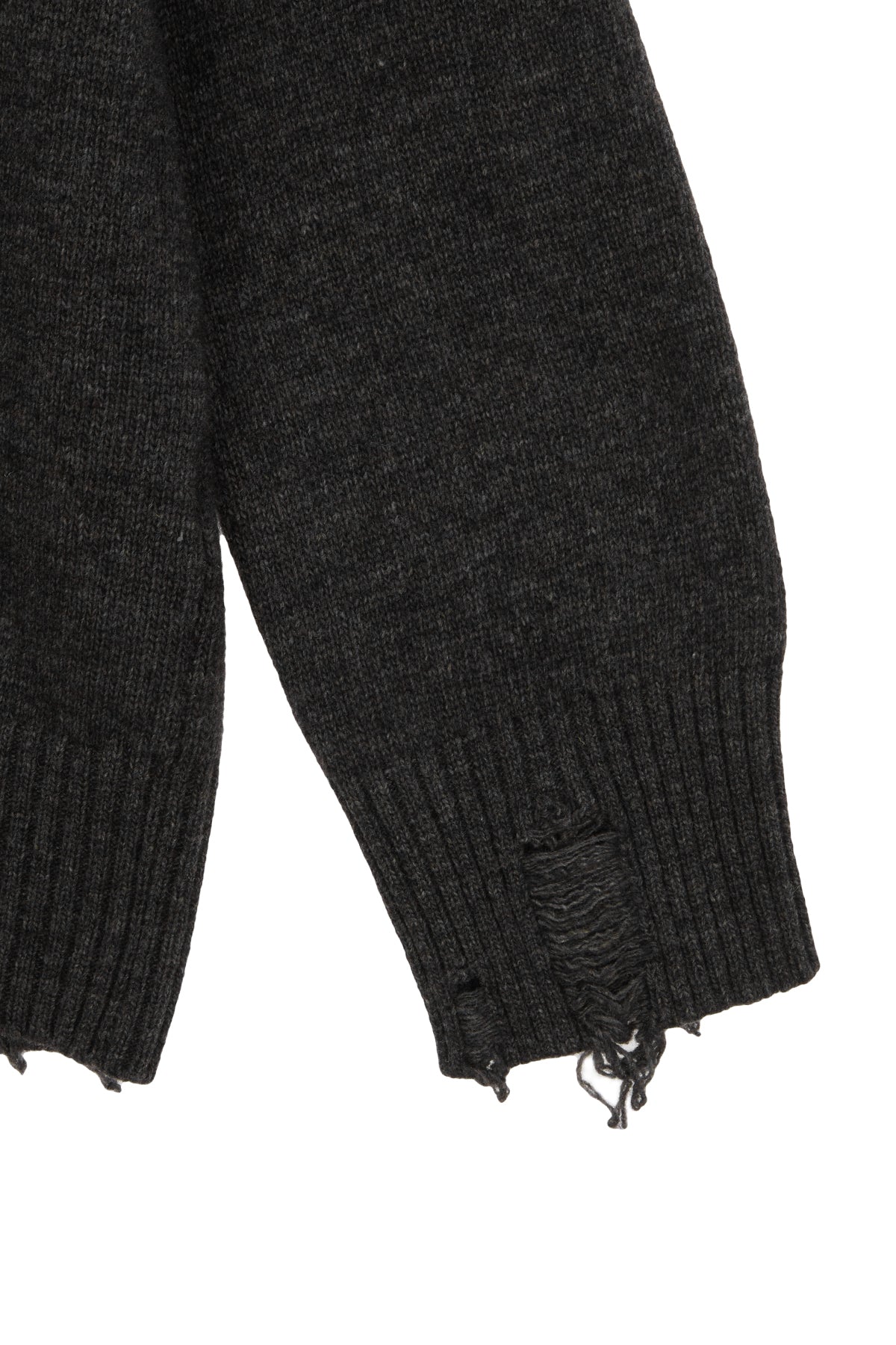 Matin Kim - Damage Logo Knit Hoodie (Charcoal) product image 4 | TRAB K-Fashion Australia