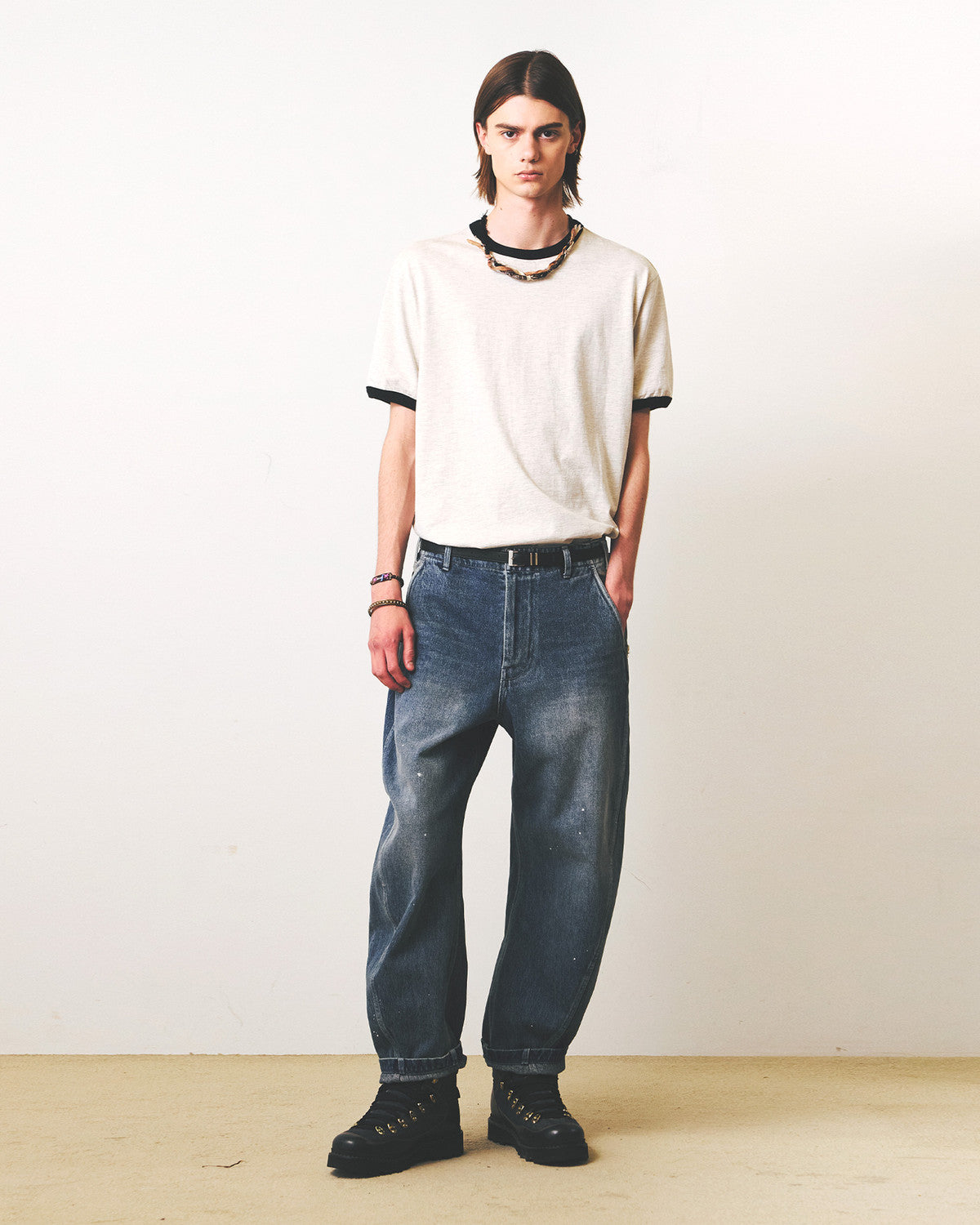 Eastlogue - 11 Ringer T-shirts (Oatmeal & Black) product image 4 | TRAB K-Fashion Australia