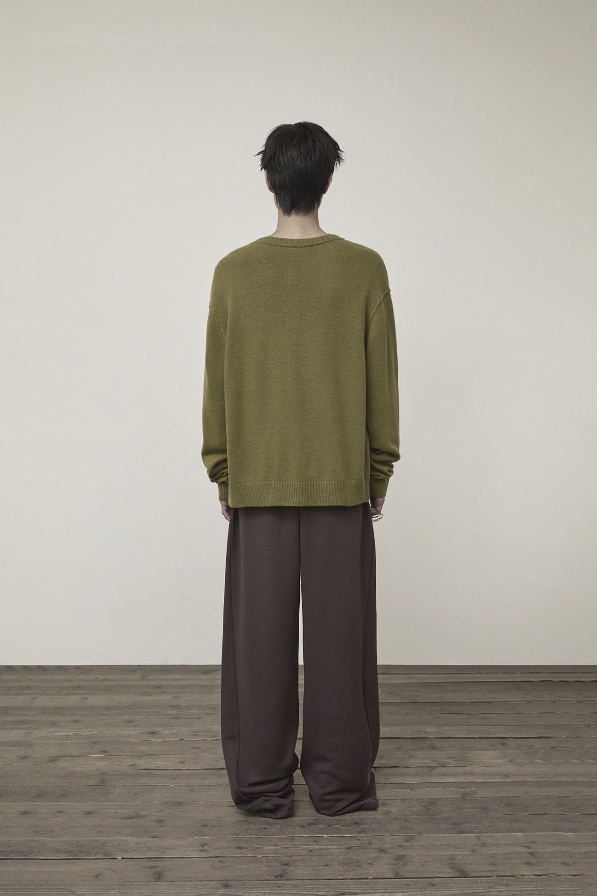 Matin Kim - Cashmere Blended Round Knit Cardigan (Olive) product image 12 | TRAB K-Fashion Australia