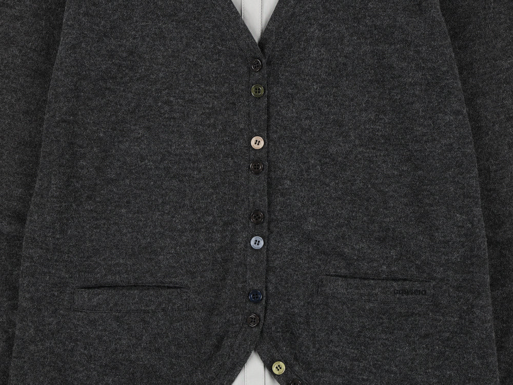 Coyseio - Layered Shirt Cardigan (Dark Grey) product image 13 | TRAB K-Fashion Australia