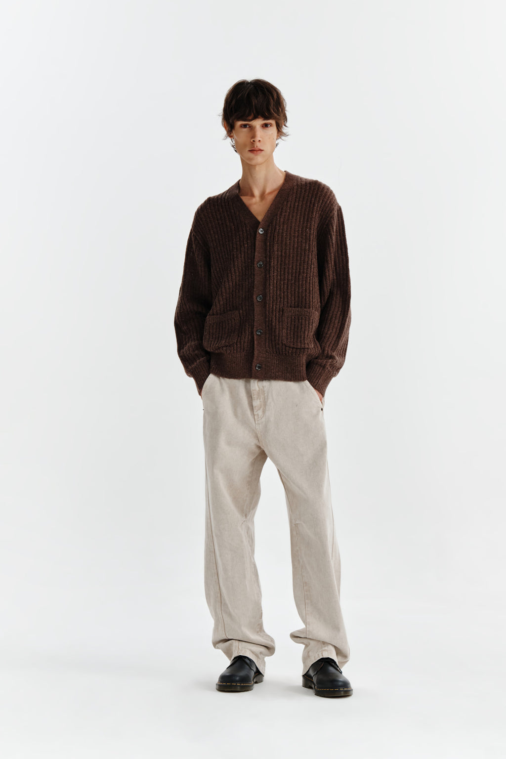 Matin Kim - Hairy Crochet Cardigan (Brown) product image 8 | TRAB K-Fashion Australia